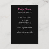 ピンクアステカの羽の誕生日パーティー招待カード 名刺 (裏面)