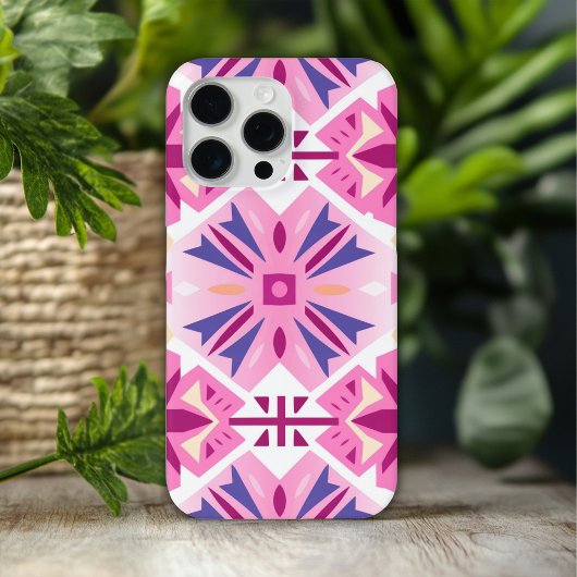 ピンクアステカの西ピンクの部族のパターン Case-Mate iPhoneケース