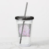 ピンクアストラアンティアフラワーオンブラックフローラ アクリルタンブラー (裏面)