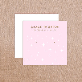 ピンクアストロロジスタースイヤリングジュエリーディスプレイカード スクエア名刺