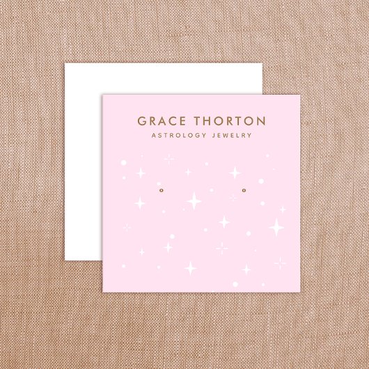 ピンクアストロロジスタースイヤリングジュエリーディスプレイカード スクエア名刺
