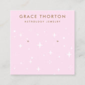ピンクアストロロジスタースイヤリングジュエリーディスプレイカード スクエア名刺 (正面)