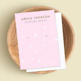 ピンクアストロロジスタースイヤリングジュエリーディスプレイカード 名刺