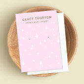 ピンクアストロロジスタースイヤリングジュエリーディスプレイカード 名刺