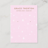 ピンクアストロロジスタースイヤリングジュエリーディスプレイカード 名刺 (正面)