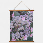 ピンクアスペラアジサイの花 吊り下げ型タペストリー (正面)