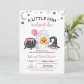 ピンクアスモールブーブベビーシャワー招待状 招待状 (スタンド正面)