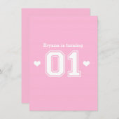 ピンクアスレチック01第1期パーティの招待状 招待状 (正面/裏面)