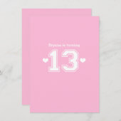 ピンクアスレチック13番バースデーパーティ招待状 招待状 (正面/裏面)