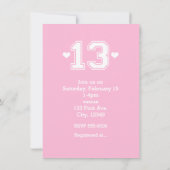 ピンクアスレチック13番バースデーパーティ招待状 招待状 (裏面)