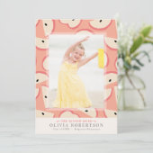 ピンクアップルガール写真卒業発表 招待状 (スタンド正面)