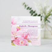 ピンクアップルフラワーズ誕生日パーティーの招待状 招待状 (スタンド正面)