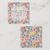 ピンクアップルフローラルパターン先生Sq名刺 スクエア名刺 (正面/裏面)