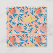 ピンクアップルフローラルパターン先生Sq名刺 スクエア名刺 (裏面)