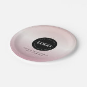 ピンクアドカスタム会社ロゴ文字パーティー ペーパープレート (アングル)