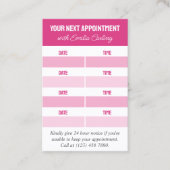 ピンクアドロゴ美容師次のアポイントメント 予約カード (正面)