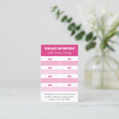 ピンクアドロゴ美容師次のアポイントメント 予約カード (スタンド正面)