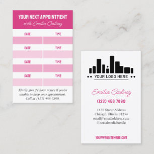 ピンクアドロゴ美容師次のアポイントメント 予約カード