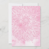 ピンクアナンパラシャンベビーガール食べ物を与えライスの式 招待状 (裏面)