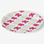 ピンクアニマルクラッカークッキーサーカスバースデーパーティー ペーパープレート (アングル)