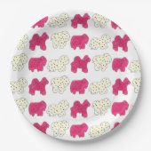 ピンクアニマルクラッカークッキーサーカスバースデーパーティー ペーパープレート (正面)