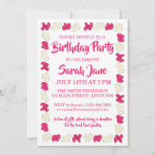 ピンクアニマルクラッカークッキーサーカスバースデーパーティー 招待状 (正面)