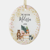 ピンクアニマルシスタークリスマスギフトオーナメント セラミックオーナメント (右)