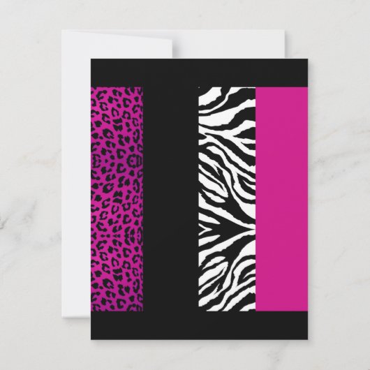 ピンクアニマルプリントパーティの招待状 招待状 (裏面)