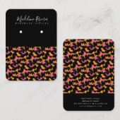 ピンクアニマルプリント手作りイヤリングディスプレイカード コーリングカード (正面/裏面)