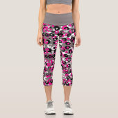 ピンクアニマルプリント カプリレギンス (正面)