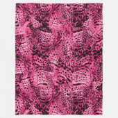 ピンクアニマルプリント フリースブランケット (正面)