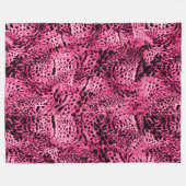 ピンクアニマルプリント フリースブランケット (正面(横))