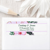 ピンクアネモネグリーナリーフローラ差出人住所ラベル ラベル (インサイチュ)