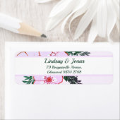 ピンクアネモネグリーナリーフローラ差出人住所ラベル ラベル (インサイチュ)