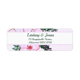ピンクアネモネグリーナリーフローラ差出人住所ラベル ラベル