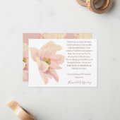 ピンクアネモネ葬儀サンキューカード、悔やみや弔慰 ノートカード (正面/裏面インサイチュ)