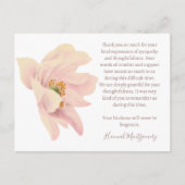 ピンクアネモネ葬儀サンキューカード、悔やみや弔慰 ポストカード (正面)