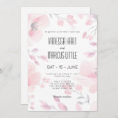 ピンクアネモンフローラ結婚式招待状 招待状 (正面/裏面)