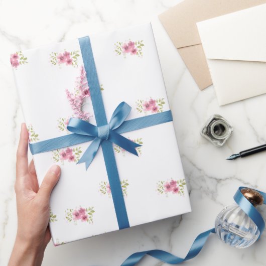 ピンクアノネモンラッピング紙 ラッピングペーパー (ギフト)