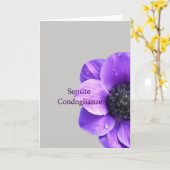 ピンクアノネモン悔やみや弔慰カーイタリアンド カード (黄色い花)