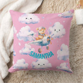 ピンクアビエータテディベア装飾用クッション クッション (ブランケット)