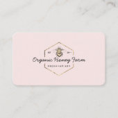 ピンクアピアニストロゴ金ゴールドのまわりにハニカム 名刺 (正面)