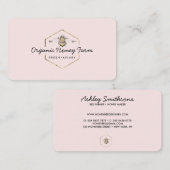 ピンクアピアニストロゴ金ゴールドのまわりにハニカム 名刺 (正面/裏面)