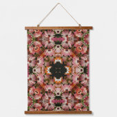 ピンクアフリカデイジーフラワー抽象芸術アート 吊り下げ型タペストリー (正面)