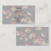 ピンクアフリカデイジーフローラ名刺 名刺 (正面/裏面)