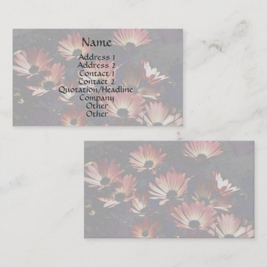 ピンクアフリカデイジーフローラ名刺 名刺 (正面/裏面)