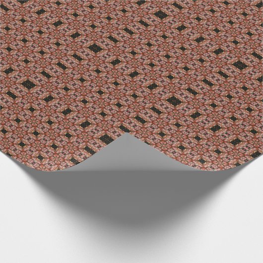 ピンクアフリカデイジー万華鏡のように千変万化するパターンフローラ ラッピングペーパー (角)