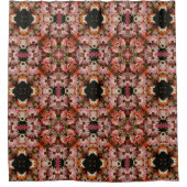 ピンクアフリカデイジー抽象芸術フローラ シャワーカーテン (正面)