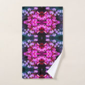 ピンクアフリカデイジー花抽象芸術アート バスタオルセット (ハンドタオル)