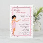 ピンクアフリカンベイビーシャワー招待状 招待状 (スタンド正面)